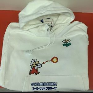 Champion X Super Mario Brothers Reverse Weave Pullover Hoodie Flame Shooter NWT